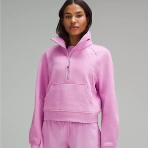 Lululemon Dahlia Mauve Cropped Funnel Neck Half-Zip Scuba